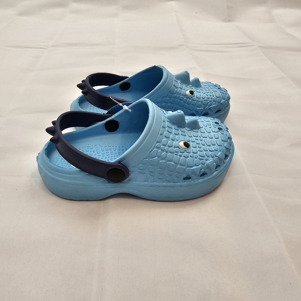 NWT, Toddler Dinosaur Clogs Shoes Light Blue Kid Size 8-11.5 - Picture 6 of 10